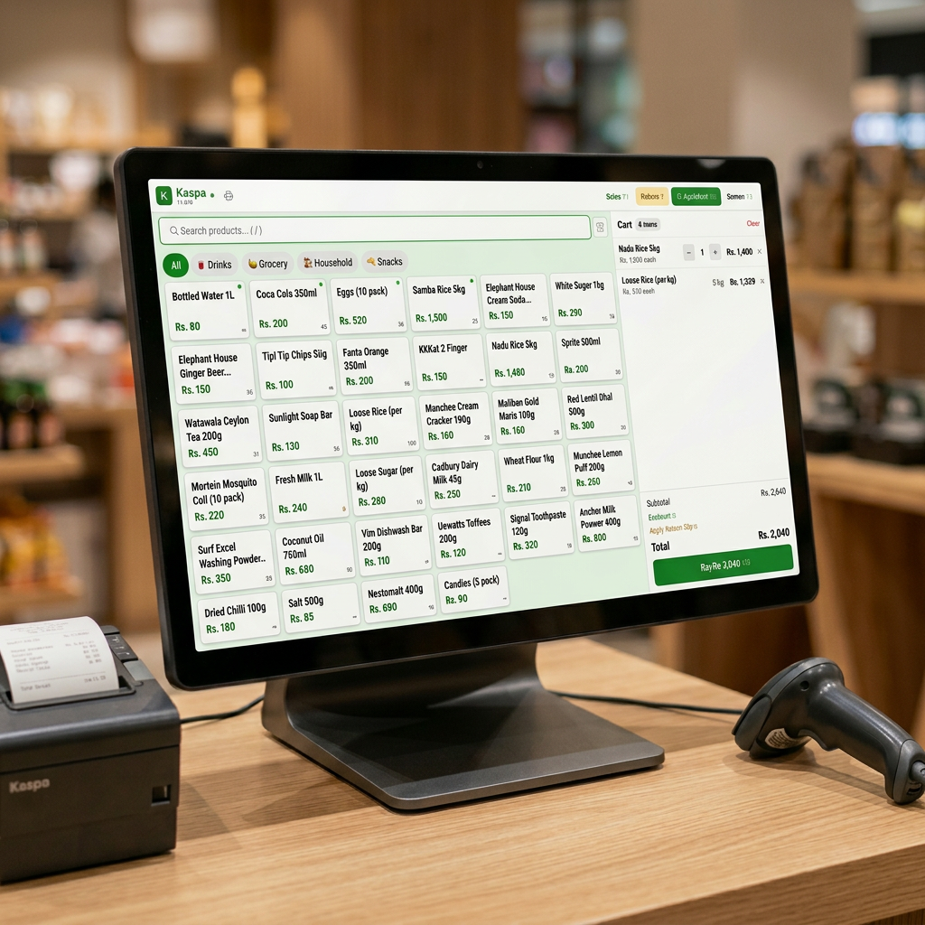 Kaspa POS running on a desktop